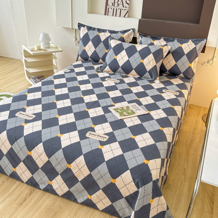 91家纺网 家纺一手货源 找家纺 帛织澜家纺 2025新款12868全棉喷气印花床单单件-格韵空间