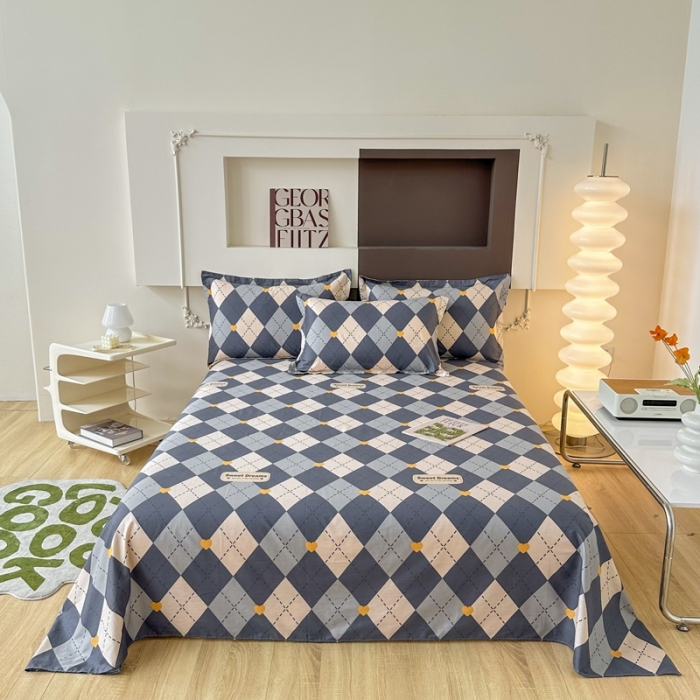 91家纺网 家纺一手货源 找家纺 帛织澜家纺 2025新款12868全棉喷气印花床单单件-格韵空间