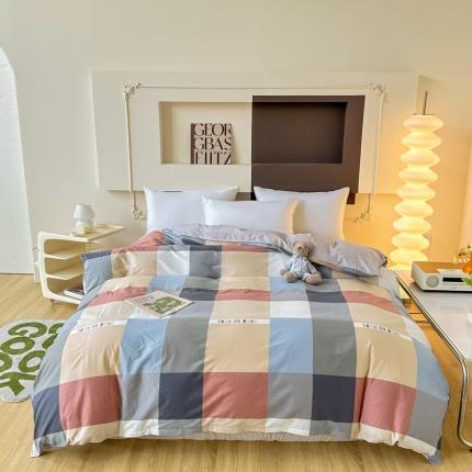 91家纺网 家纺一手货源 找家纺 帛织澜 2025新款全棉被套喷气12868系列纯棉单被套（预留缩水）-简伯格-桔