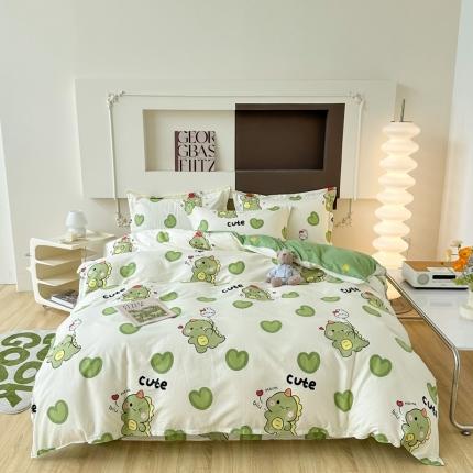 91家纺网 家纺一手货源 找家纺 帛织澜 12868全棉喷气印花四件套-呆萌宝贝