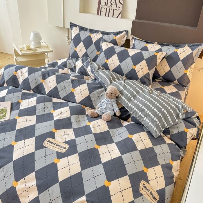 91家纺网 家纺一手货源 找家纺 帛织澜 12868全棉喷气印花四件套-格韵空间