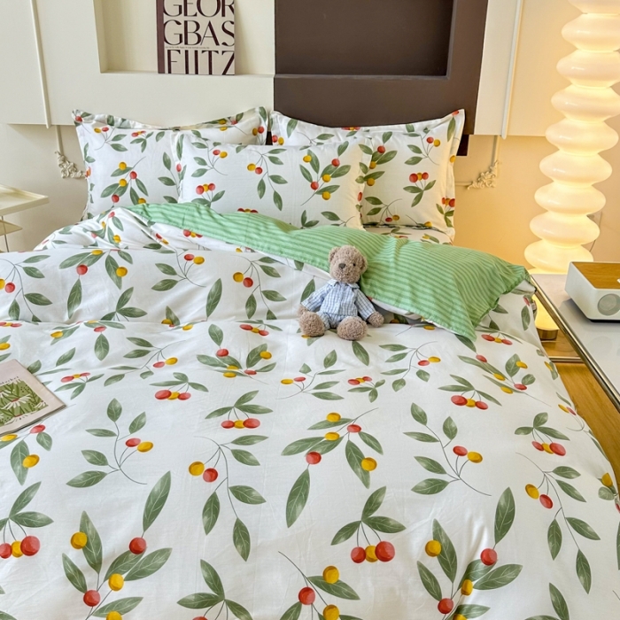 91家纺网 家纺一手货源 找家纺 帛织澜 12868全棉喷气印花四件套-花果