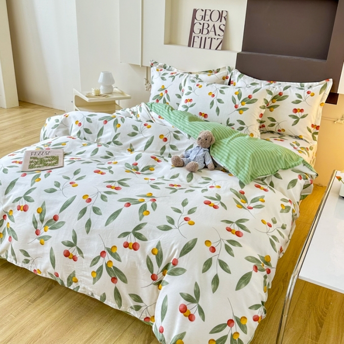 91家纺网 家纺一手货源 找家纺 帛织澜 12868全棉喷气印花四件套-花果