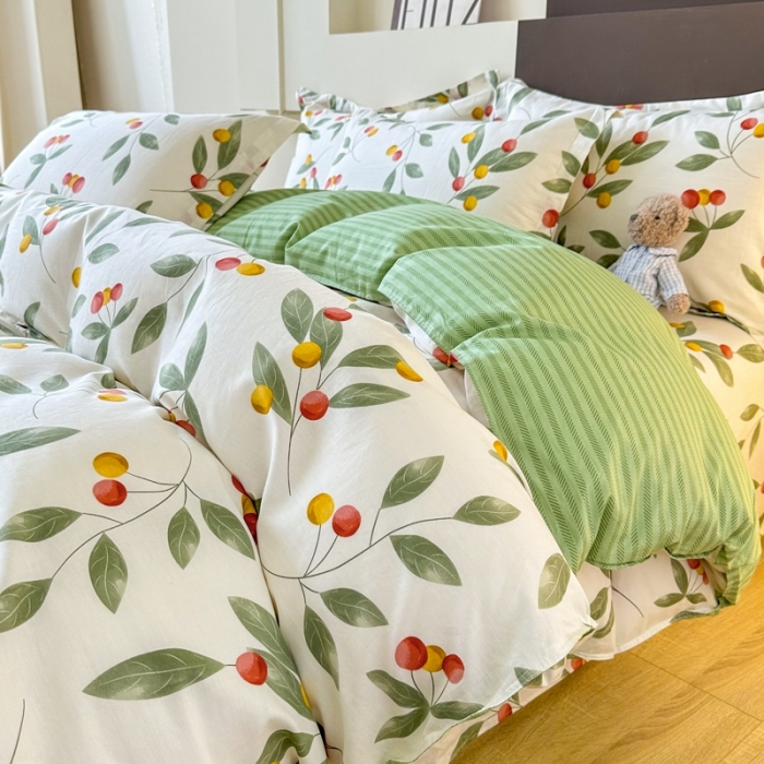 91家纺网 家纺一手货源 找家纺 帛织澜 12868全棉喷气印花四件套-花果