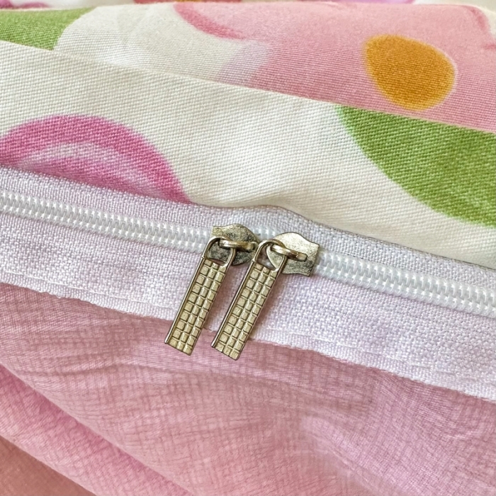 91家纺网 家纺一手货源 找家纺 帛织澜 12868全棉喷气印花四件套-花夏未央-粉