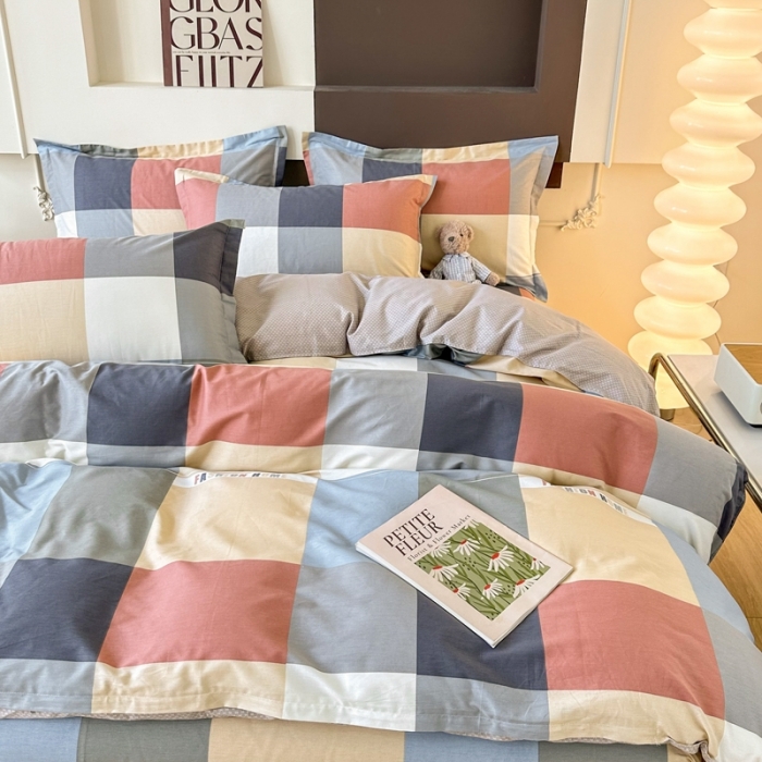 91家纺网 家纺一手货源 找家纺 帛织澜 12868全棉喷气印花四件套-简伯格-桔