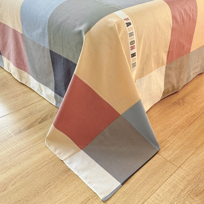 91家纺网 家纺一手货源 找家纺 帛织澜 12868全棉喷气印花四件套-简伯格-桔