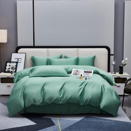 91家纺网 家纺一手货源 找家纺 （总）沐晴家纺 2023秋冬新款纯色简约轻奢天丝棉磨毛四件套