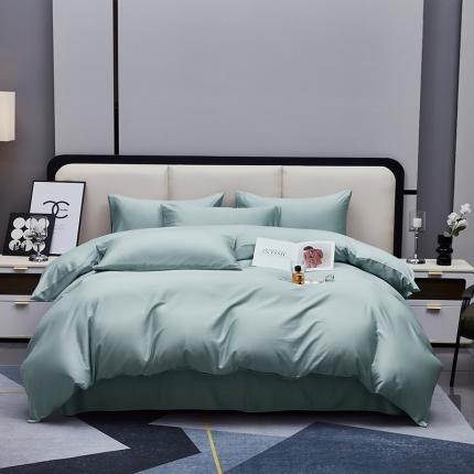 91家纺网 家纺一手货源 找家纺 （总）沐晴家纺 2023秋冬新款纯色简约轻奢天丝棉磨毛四件套