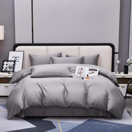 91家纺网 家纺一手货源 找家纺 （总）沐晴家纺 2023秋冬新款纯色简约轻奢天丝棉磨毛四件套