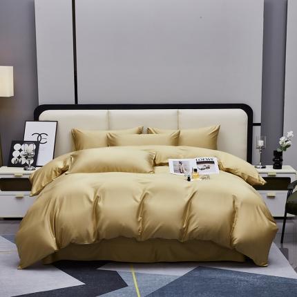 91家纺网 家纺一手货源 找家纺 （总）沐晴家纺 2023秋冬新款纯色简约轻奢天丝棉磨毛四件套