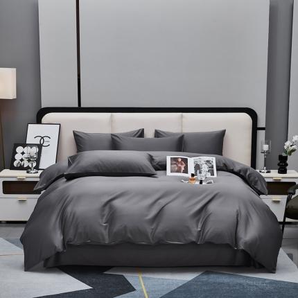 91家纺网 家纺一手货源 找家纺 （总）沐晴家纺 2023秋冬新款纯色简约轻奢天丝棉磨毛四件套