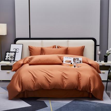 91家纺网 家纺一手货源 找家纺 （总）沐晴家纺 2023秋冬新款纯色简约轻奢天丝棉磨毛四件套