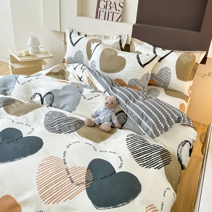 91家纺网 家纺一手货源 找家纺 帛织澜 12868全棉喷气印花四件套-卡布奇诺