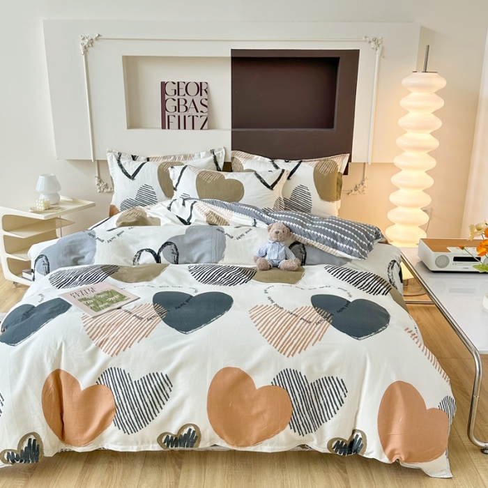 91家纺网 家纺一手货源 找家纺 帛织澜 12868全棉喷气印花四件套-卡布奇诺