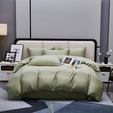 91家纺网 家纺一手货源 找家纺 （总）沐晴家纺 2023秋冬新款纯色简约轻奢天丝棉磨毛四件套