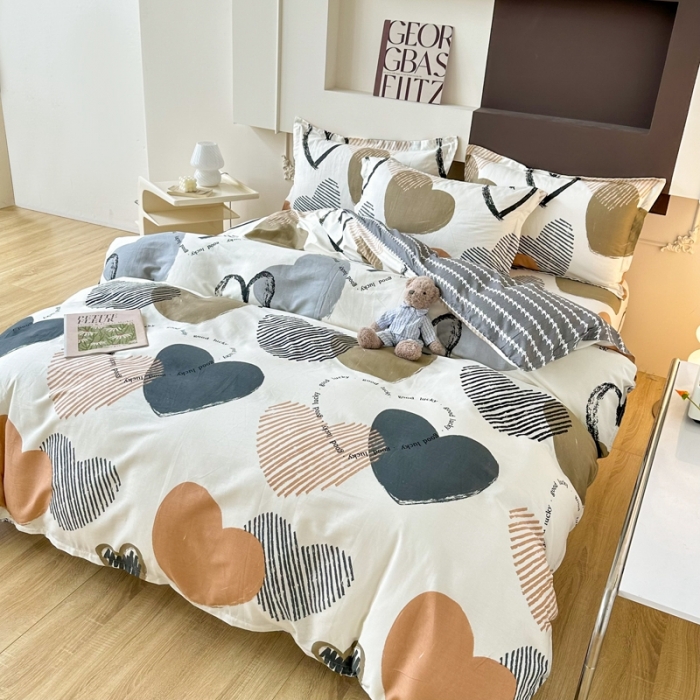 91家纺网 家纺一手货源 找家纺 帛织澜 12868全棉喷气印花四件套-卡布奇诺