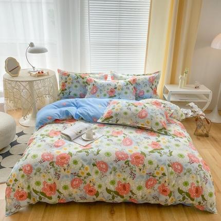 91家纺网 家纺一手货源 找家纺 （总）菲度家纺 2023新款小清新简约亲肤芦荟棉四件套