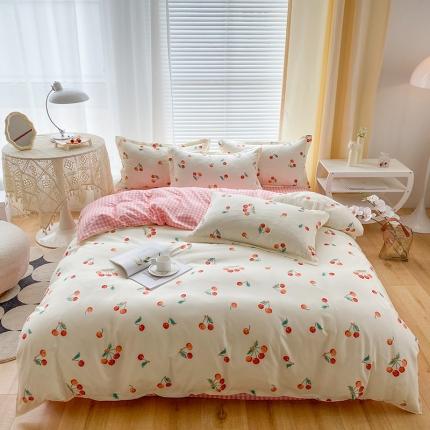 91家纺网 家纺一手货源 找家纺 （总）菲度家纺 2023新款小清新简约亲肤芦荟棉四件套