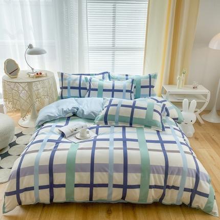 91家纺网 家纺一手货源 找家纺 （总）菲度家纺 2023新款小清新简约亲肤芦荟棉四件套