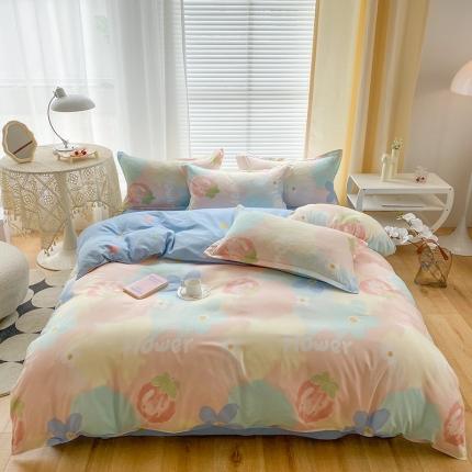 91家纺网 家纺一手货源 找家纺 （总）菲度家纺 2023新款小清新简约亲肤芦荟棉四件套