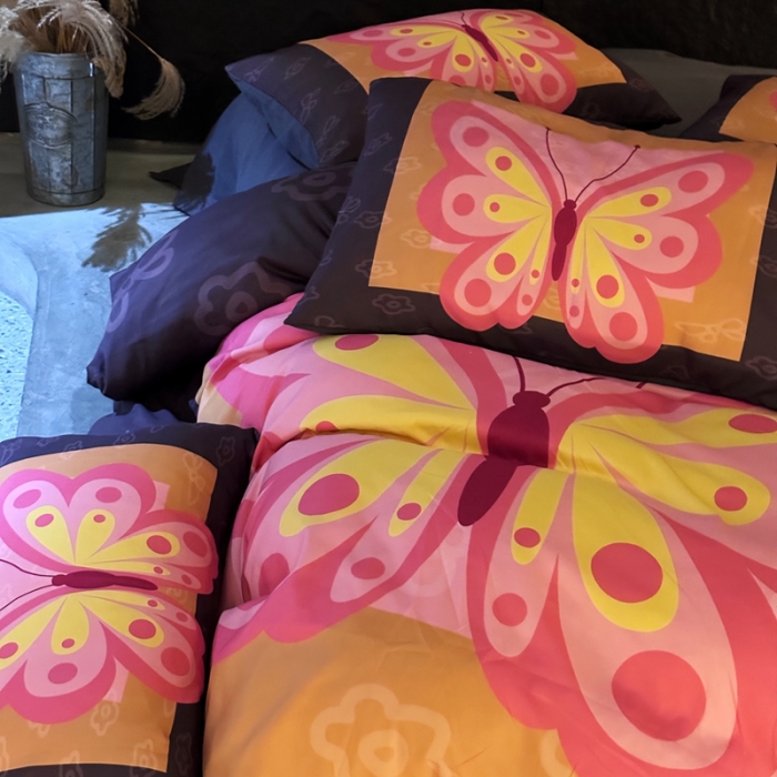 91家纺网 家纺一手货源 找家纺 色鬼布艺 2023新款双面磨毛数码印花四件套 银磨毛碟中碟