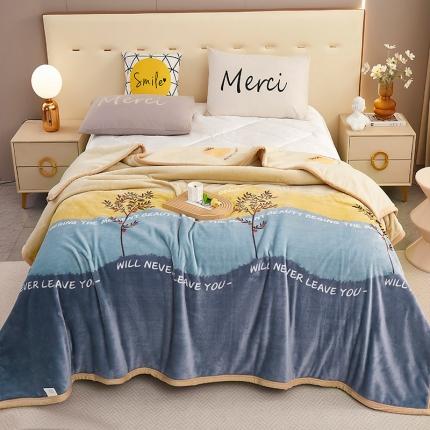 91家纺网 家纺一手货源 找家纺 （总）坦客毯业 2025年新款印花云貂绒毛毯沙发盖毯午睡毯子