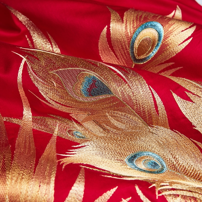 91家纺网 家纺一手货源 找家纺 宏羽纺 2024新款纯棉新中式刺绣婚庆多件套 盛世唐朝-金