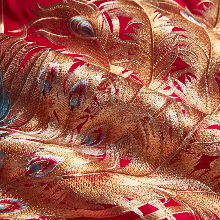 91家纺网 家纺一手货源 找家纺 宏羽纺 2024新款纯棉新中式刺绣婚庆多件套 天作之合