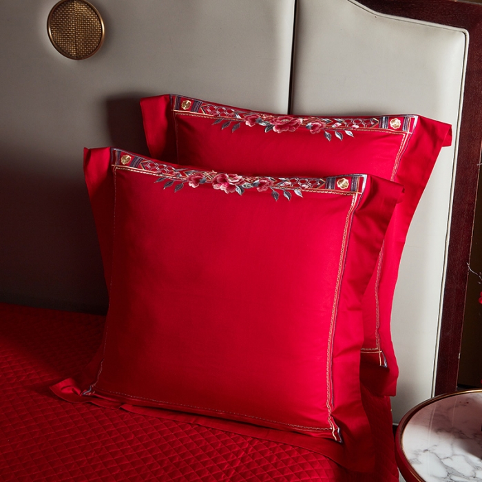 91家纺网 家纺一手货源 找家纺 宏羽纺 2024新款纯棉新中式刺绣婚庆多件套 子孙满堂