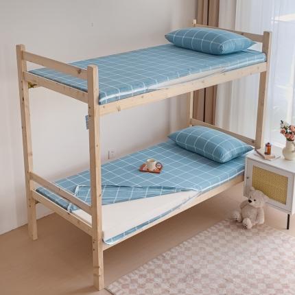 91家纺网 家纺一手货源 找家纺 新款全棉A类纯棉色织水洗棉学生宿舍三件套四件套上下铺拉链款-海蓝格