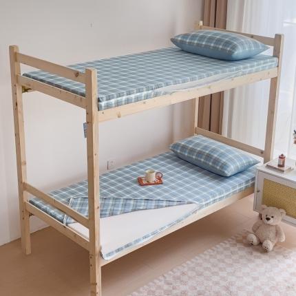 91家纺网 家纺一手货源 找家纺 新款全棉A类纯棉色织水洗棉学生宿舍三件套四件套上下铺拉链款-粉大格