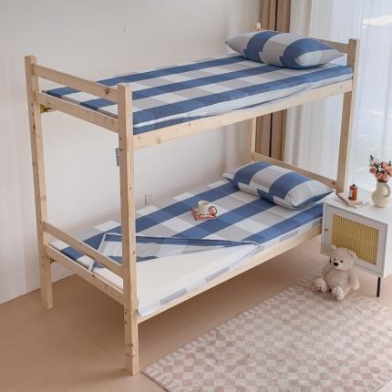 91家纺网 家纺一手货源 找家纺 新款全棉A类纯棉色织水洗棉学生宿舍三件套四件套上下铺拉链款-星空桔