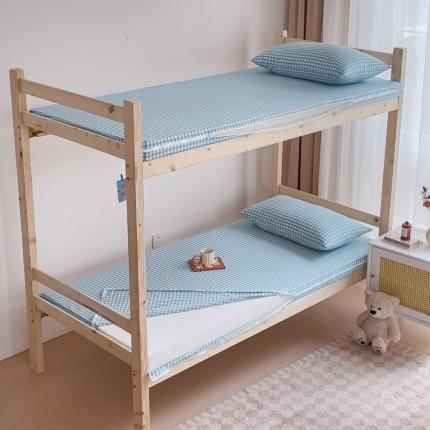 91家纺网 家纺一手货源 找家纺 全棉A类纯棉色织水洗棉学生宿舍三件套四件套上下铺拉链款-深灰条