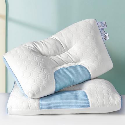 91家纺网 家纺一手货源 找家纺 梵希良品 2023新款3D乳胶SPA按摩功能枕枕头枕芯 乳胶按摩枕蓝色