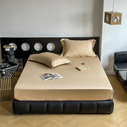 91家纺网 家纺一手货源 找家纺 爱丽丝 2023新款100支新疆全棉长绒棉纯色单品床笠 香槟金