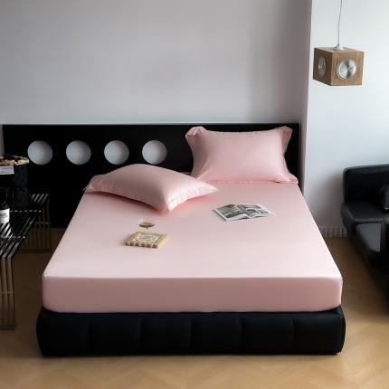 爱丽丝 100支新疆全棉长绒棉纯色单品床笠 水粉