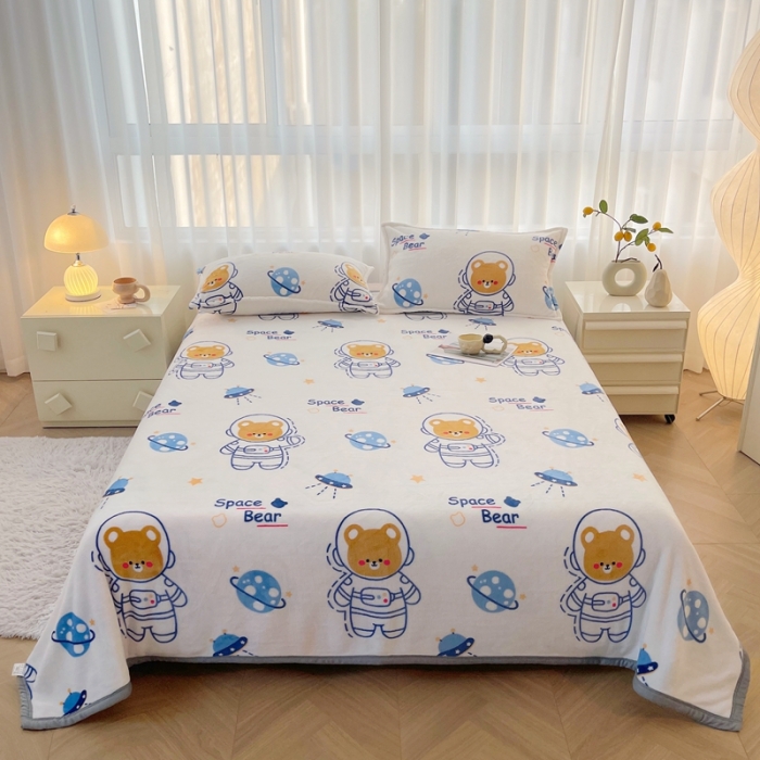 91家纺网 家纺一手货源 找家纺 雅萱 2024新款牛奶绒盖毯子毛毯午睡毯保暖加厚 宇航员