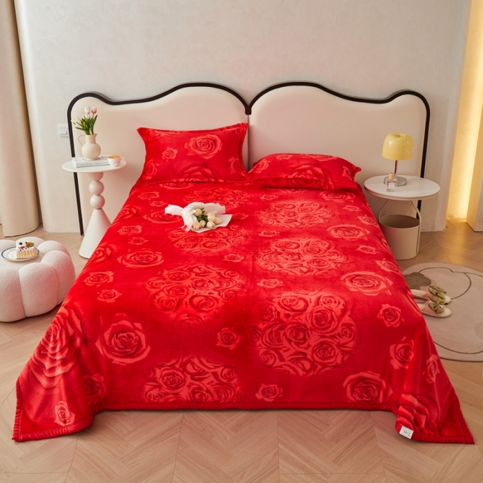 91家纺网 家纺一手货源 找家纺 雅萱 2024新款牛奶绒盖毯子毛毯午睡毯保暖加厚 真爱一生