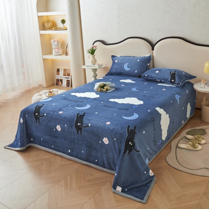 91家纺网 家纺一手货源 找家纺 雅萱 2024新款牛奶绒盖毯子毛毯午睡毯保暖加厚 星空