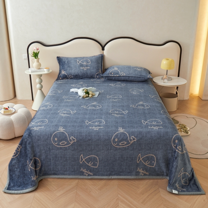 91家纺网 家纺一手货源 找家纺 雅萱 2024新款牛奶绒盖毯子毛毯午睡毯保暖加厚 小金鱼