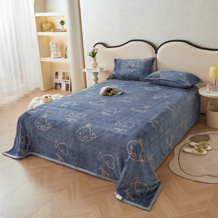 91家纺网 家纺一手货源 找家纺 雅萱 2024新款牛奶绒盖毯子毛毯午睡毯保暖加厚 小金鱼