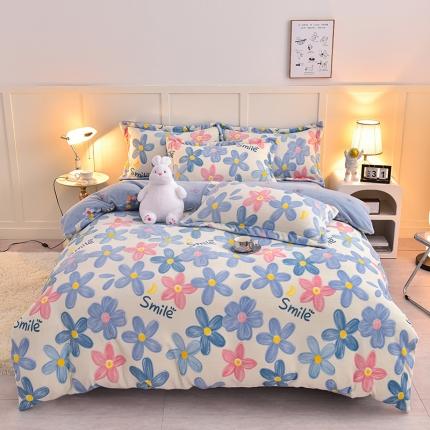 91家纺网 家纺一手货源 找家纺 （总）简一 2024新款高克重牛奶绒四件套迪士尼系列可定制带买家秀