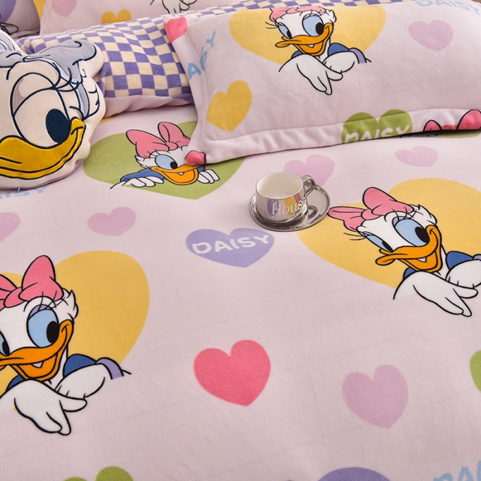 91家纺网 家纺一手货源 找家纺 简一 2024新款牛奶绒四件套 黛西公主