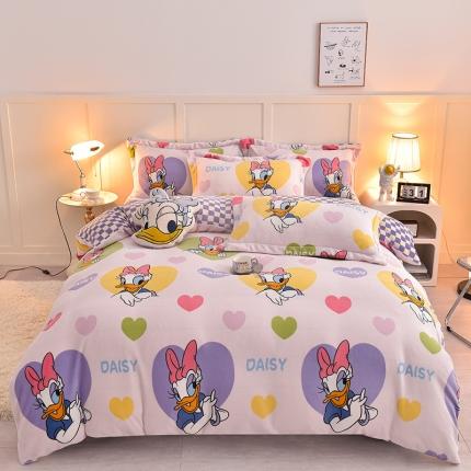 简一 2024新款牛奶绒四件套 黛西公主