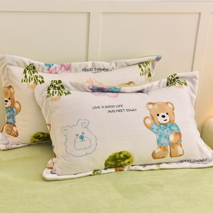 91家纺网 家纺一手货源 找家纺 简一 2024新款牛奶绒四件套 梦幻森林