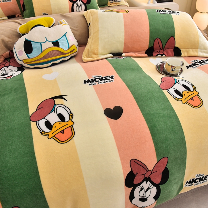 91家纺网 家纺一手货源 找家纺 简一 2024新款牛奶绒四件套 俏皮米妮