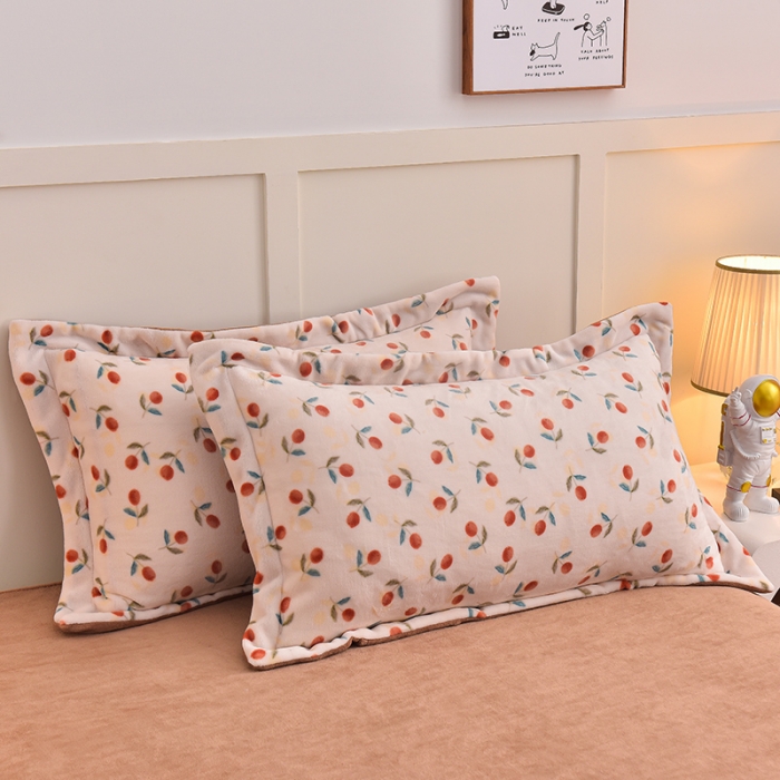 91家纺网 家纺一手货源 找家纺 简一 2024新款牛奶绒四件套 硕果累累