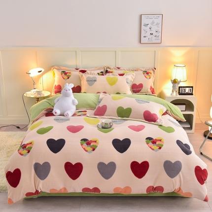 简一 2024新款牛奶绒四件套 小甜心