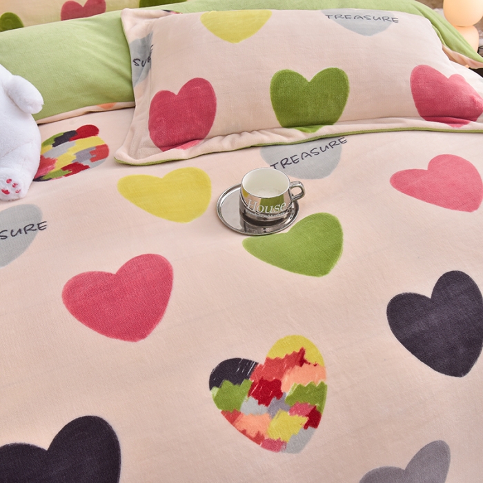 91家纺网 家纺一手货源 找家纺 简一 2024新款牛奶绒四件套 小甜心